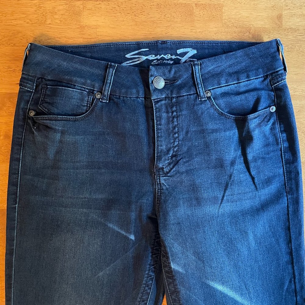 Size 14 Seven7 Tummyless dark wash skinny jeans - Picture 4 of 16